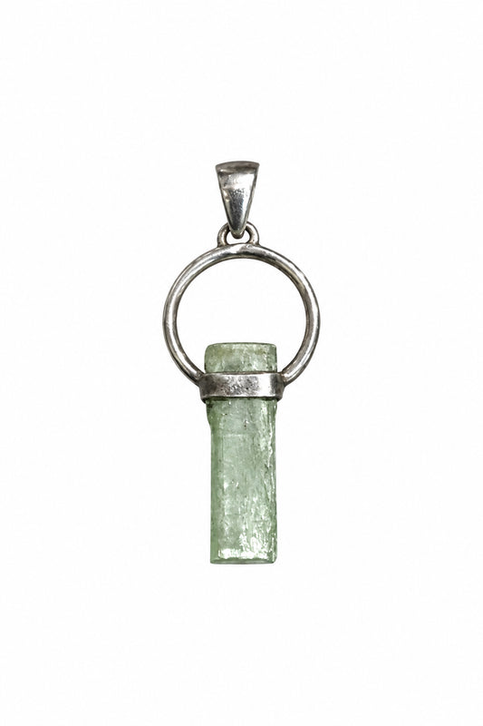 Green Kyanite Sterling Silver Pendant