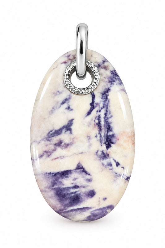 Tiffany Stone Polsihed Oval Drilled Bail Sterling Silver Pendant