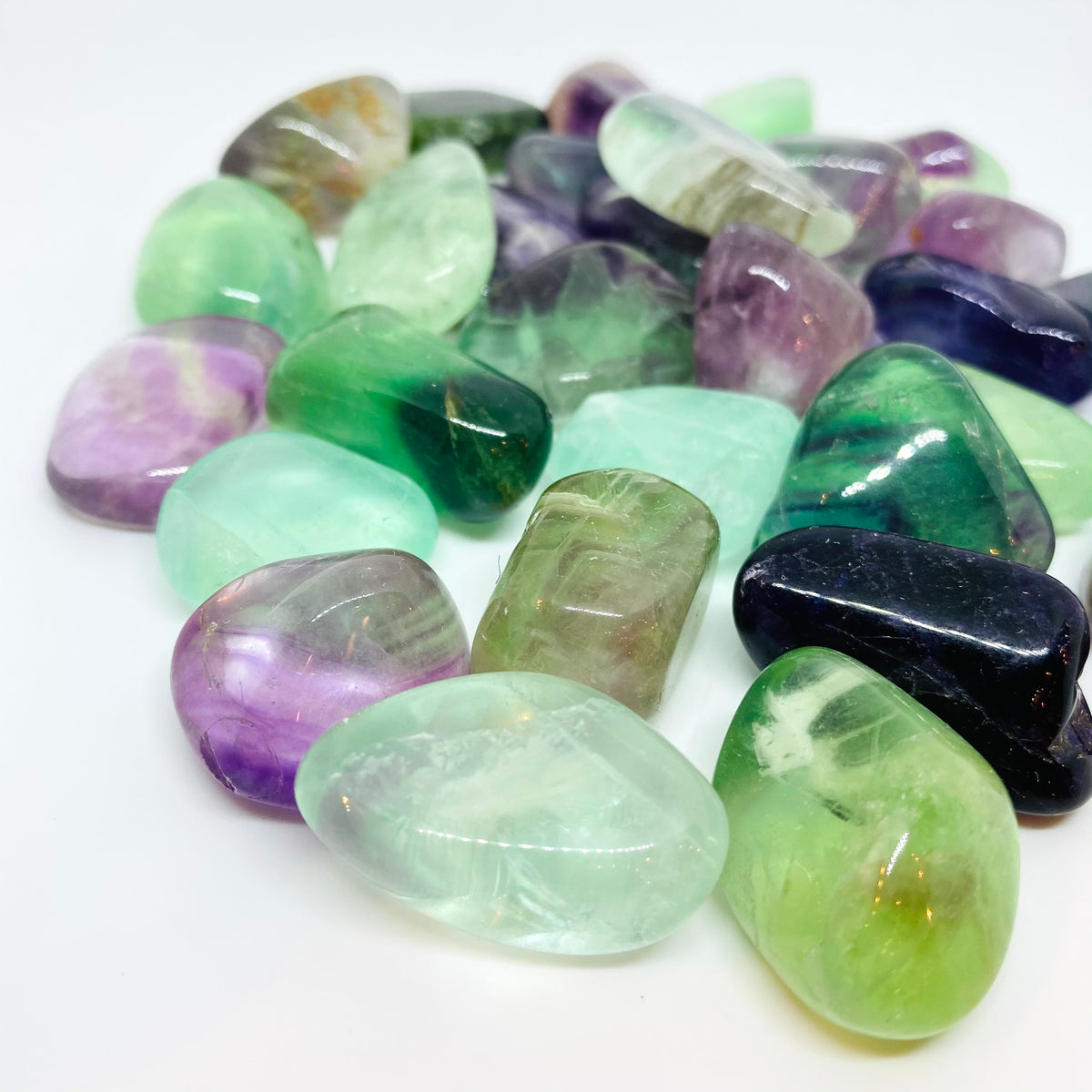 Fluorite Crystal - Tumbled, tumbled stone at Namaste Bookshop near Union Square, NYC