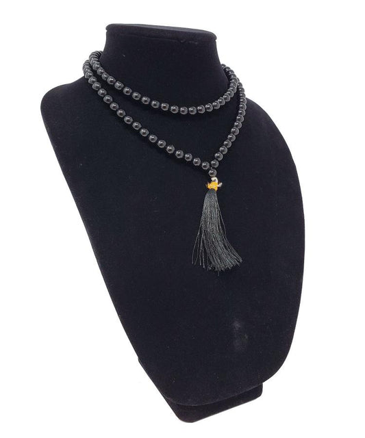 Black Obsidian 108 Bead 8mm Mala with Tassel