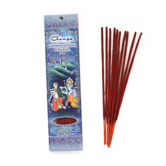 Ganga Cinnamon, Lavender & Jasmine Prabhuji's Gifts Stick Incense 10 Sticks