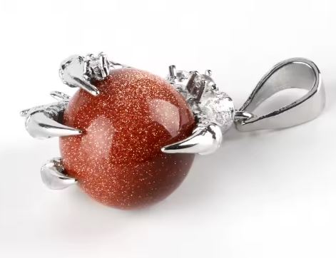 Sphere Dragon Claw / Paw Plated Pendant