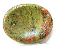 Unakite Jasper Worry Stone Thick 1.5x1.2"