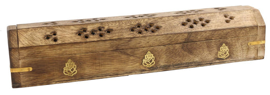 GANESH WOODEN INCENSE COFFIN BOX (12″) – STYLE B