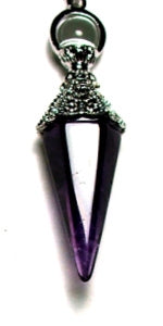 Amethyst Hexagon Point Filigree Pendant With Ball