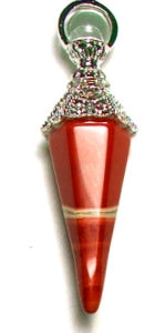 Red Jasper Hexagon Point Filigree Pendant With Ball
