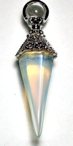 Opalite Hexagon Point Filigree Pendant With Ball