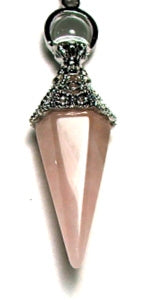 Rose Quartz Hexagon Point Filigree Pendant With Ball