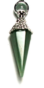 Green Aventurine Hexagon Point Filigree Pendant with Ball