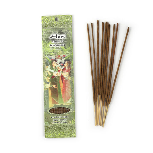 Hari Amber & Sandalwood Prabhuji's Gifts Stick Incense 10 Sticks