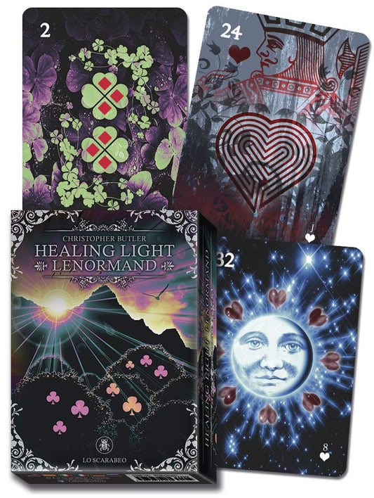 Healing Light Lenormand by Christopher Butler – a beautifully illustrated deck for clarity, guidance, and intuitive readings.
