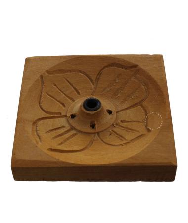 Wooden Incense Burner Square Hand Carved