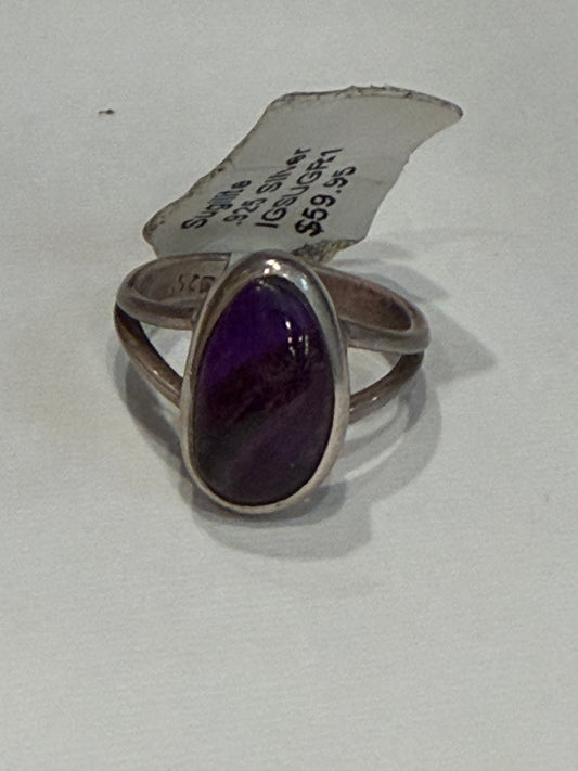 Sugilite Sterling Silver Ring (Size 5)