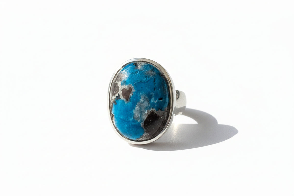 Cavansite .925 Silver Ring Size 9