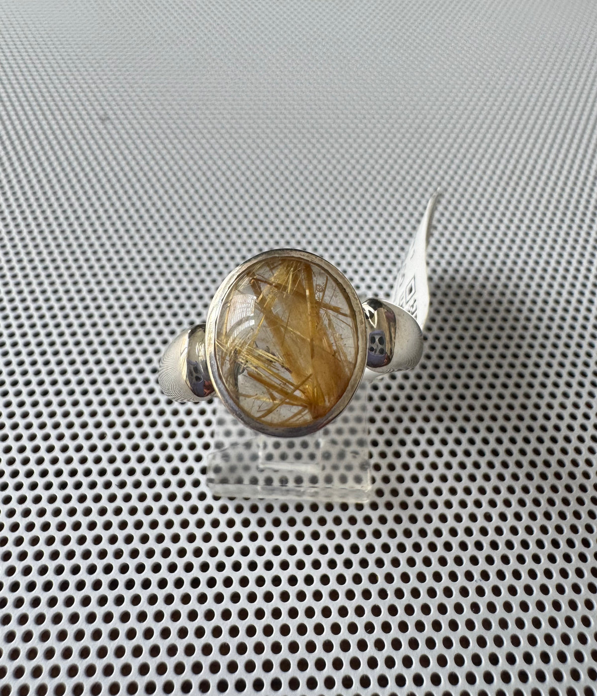 Rutilated Quartz .925 Silver Ring Size 9