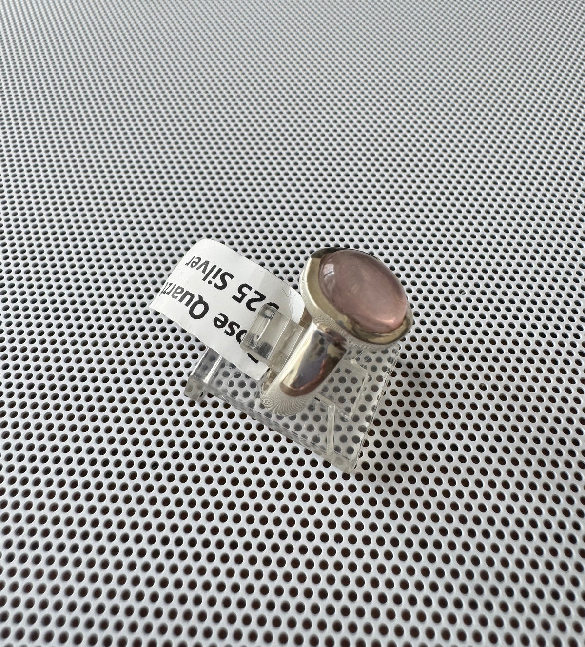 Rose Quartz .925 Silver Ring Size 5