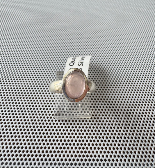 Rose Quartz .925 Silver Ring Size 5