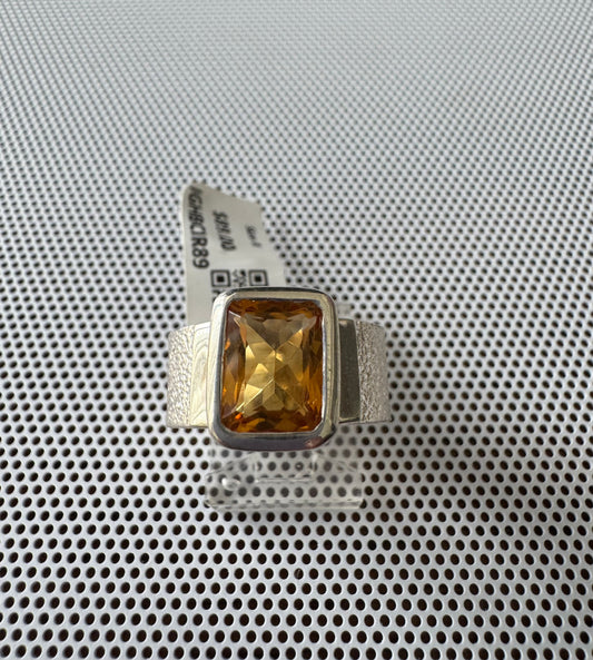 Citrine .925 Silver Ring Size 8