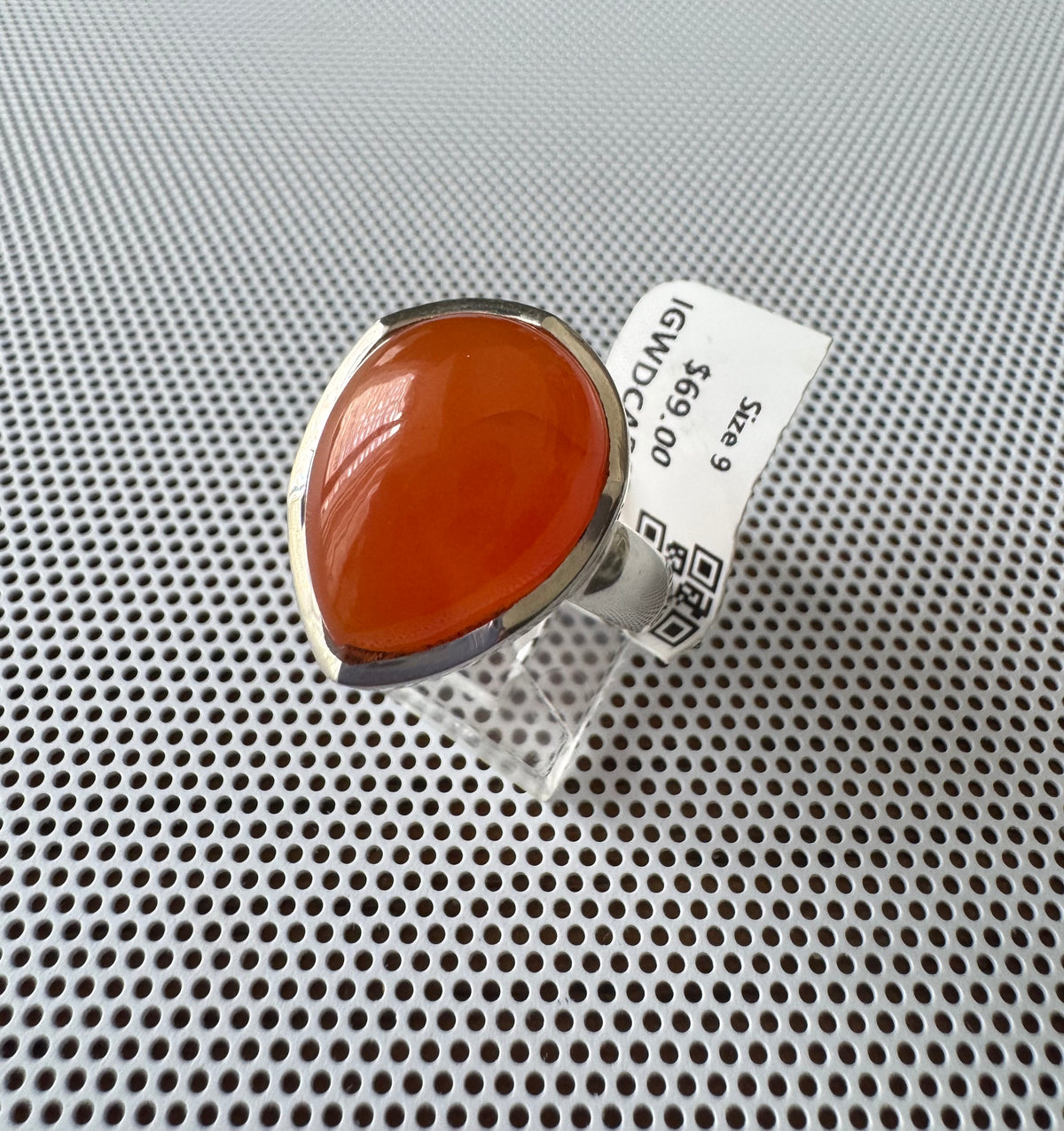 Carnelian .925 Silver Ring Size 9