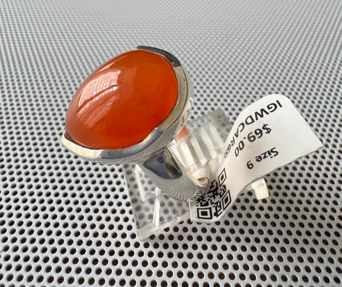 Carnelian .925 Silver Ring Size 9