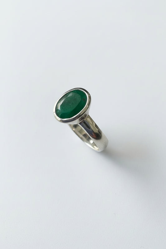 Emerald .925 Silver Ring Size 6
