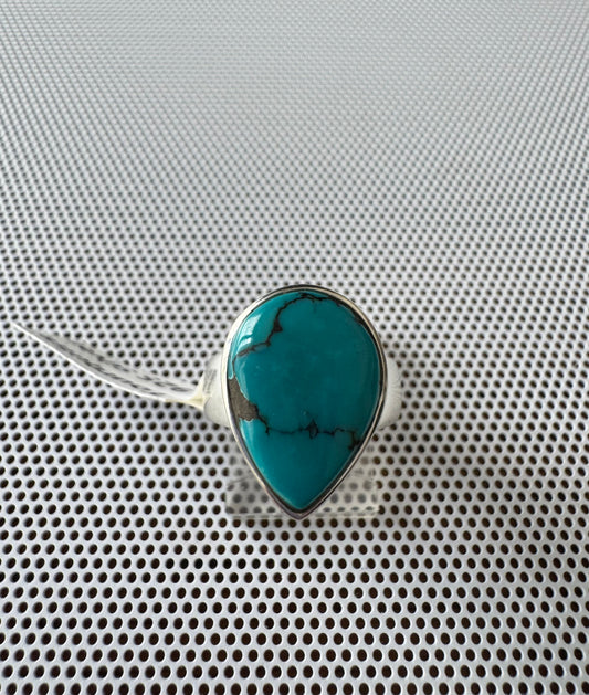 Chrysocolla .925 Silver Ring Size 8
