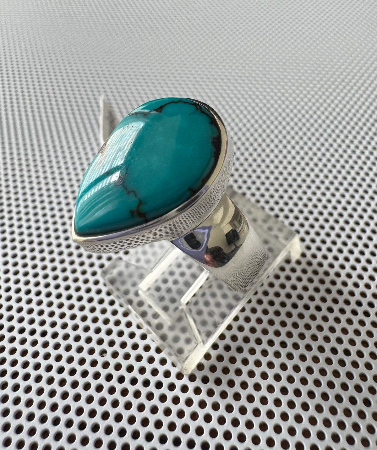 Chrysocolla .925 Silver Ring Size 8