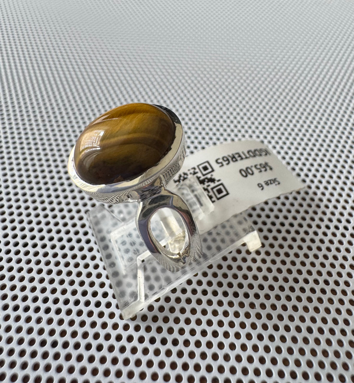 Tiger Eye .925 Silver Ring Size 8
