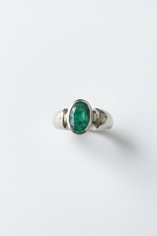 Emerald .925 Silver Ring Size 5