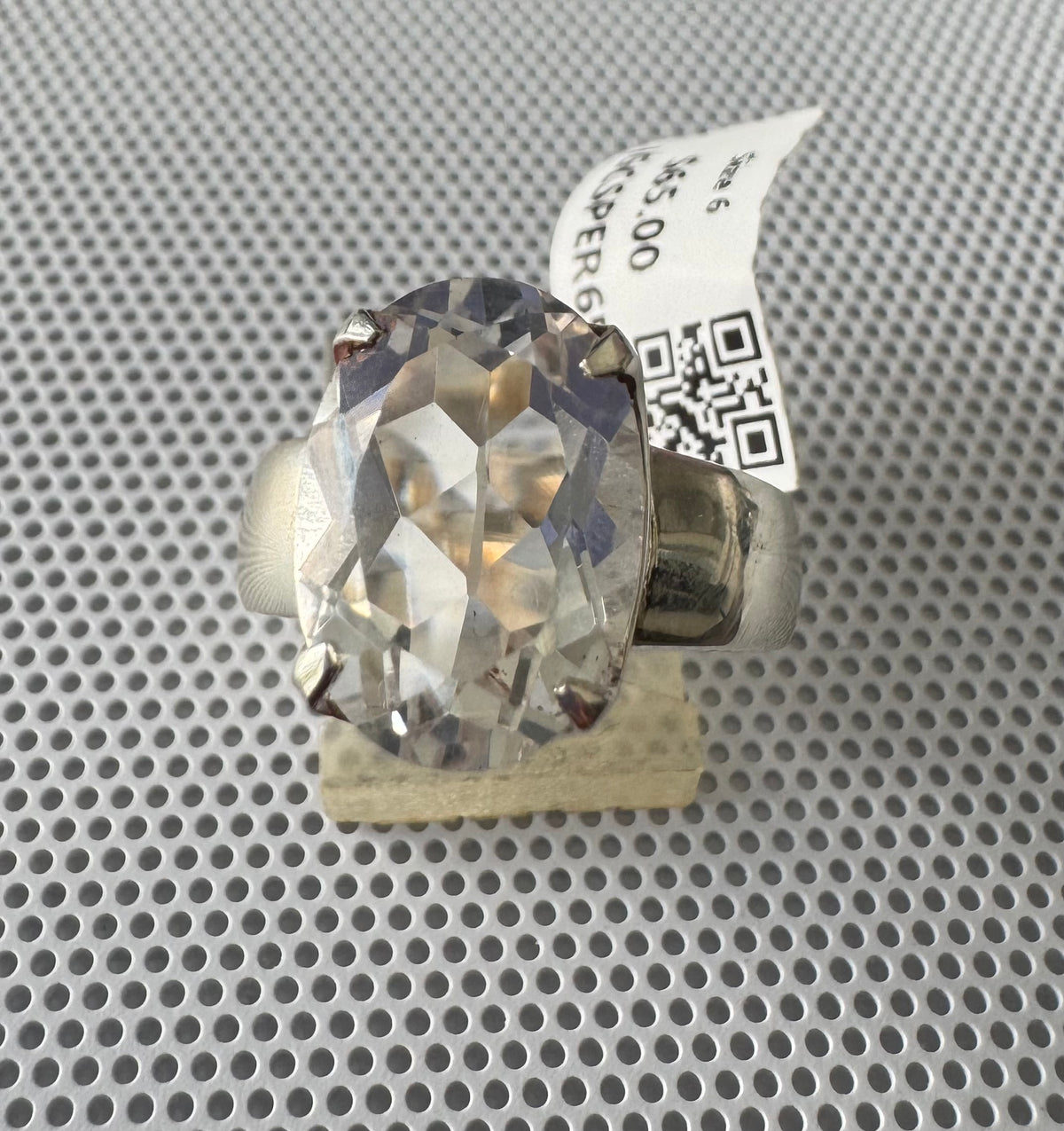 Clear Quartz .925 Silver Ring Size 6
