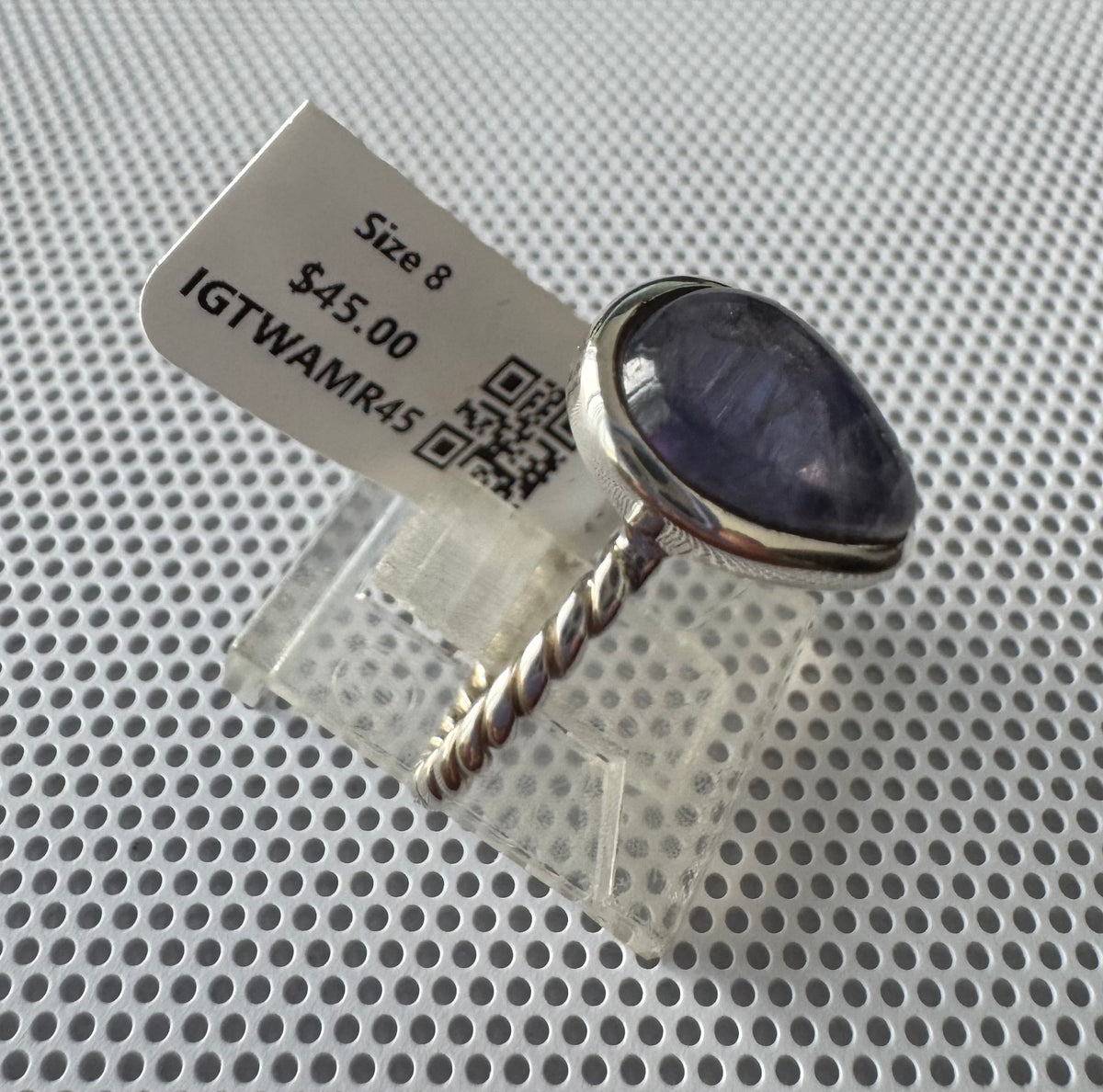 Amethyst .925 Silver Ring Size 8