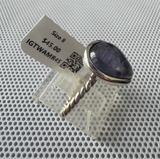 Amethyst .925 Silver Ring Size 8