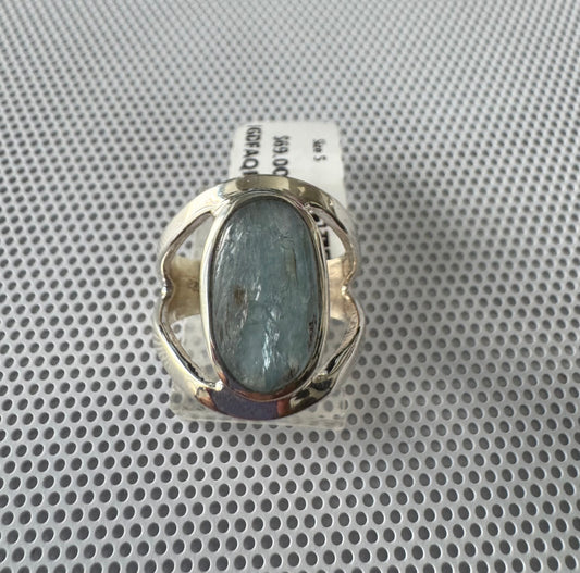 Aquamarine .925 Silver Ring Size 5