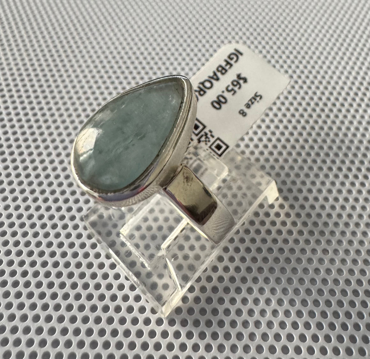 Aquamarine .925 Silver Ring Size 8