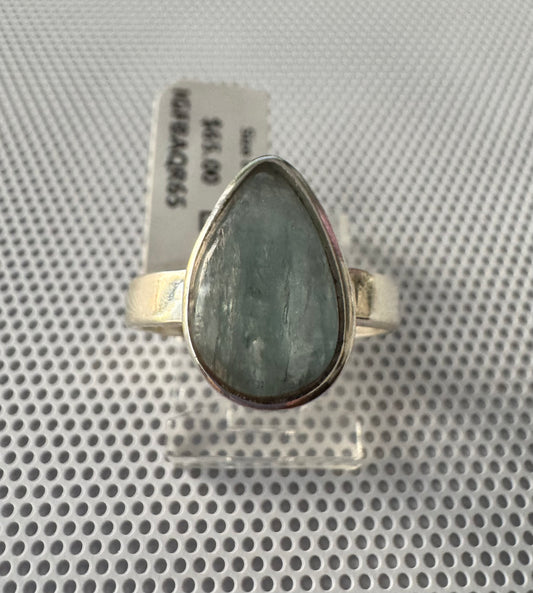 Aquamarine .925 Silver Ring Size 8