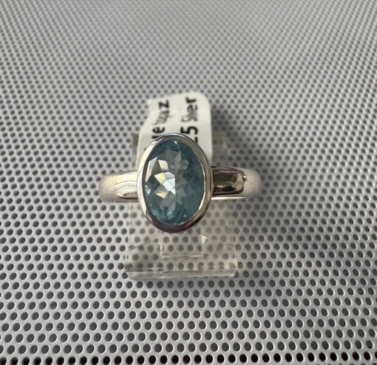 Blue Topaz .925 Silver Ring Size 8