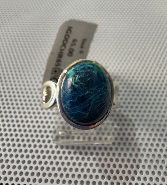 Chrysocolla .925 Silver Ring Size 6