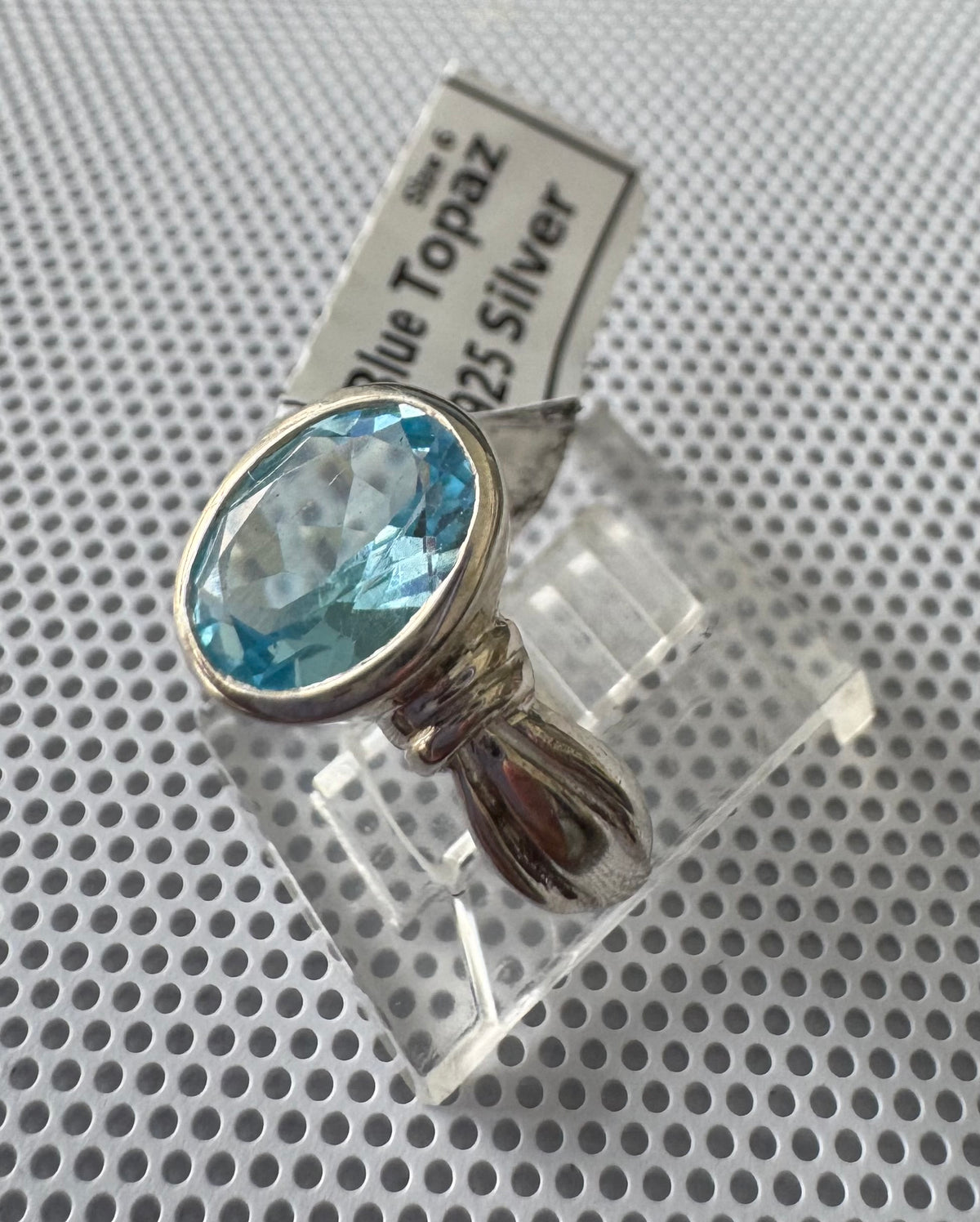 Blue Topaz .925 Silver Ring Size 6