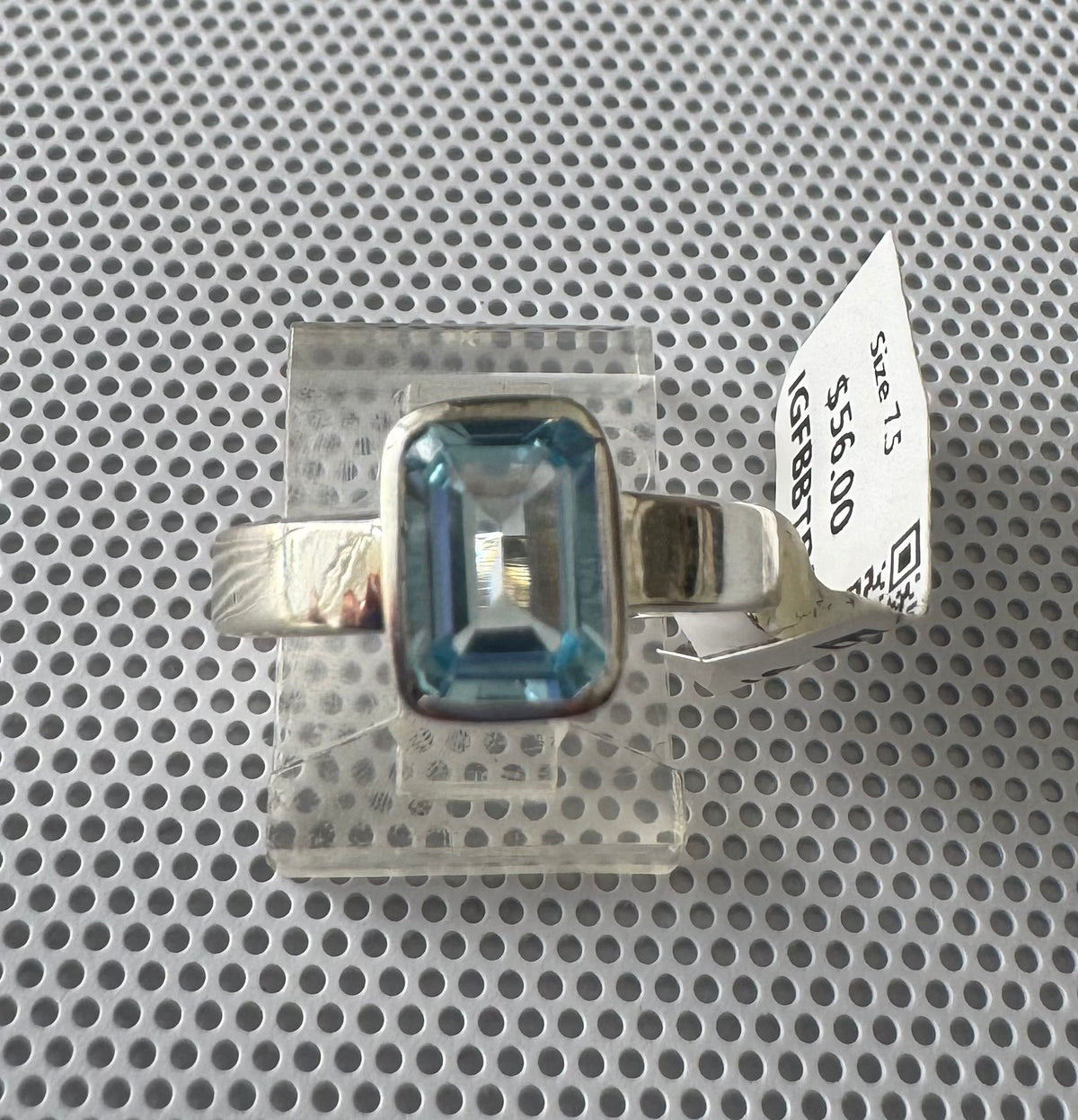 Blue Topaz .925 Silver Ring Size 7.5