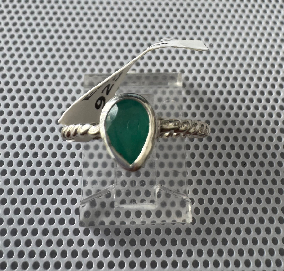 Emerald .925 Silver Ring Size 5