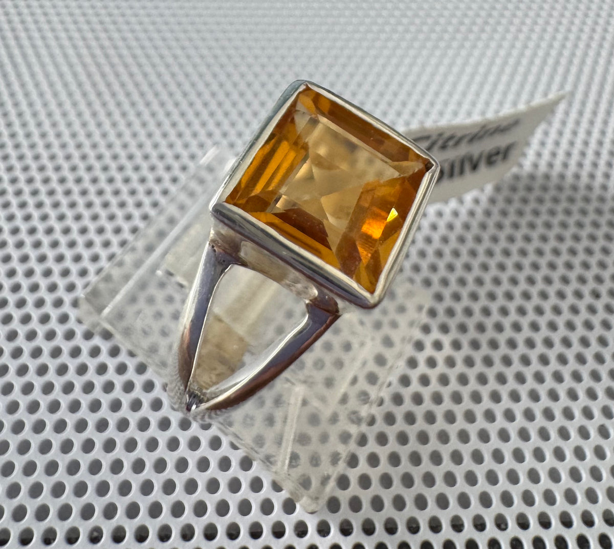 Citrine .925 Silver Ring Size 8