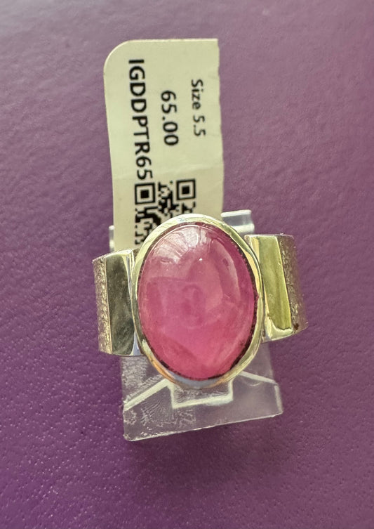 Pink Tourmaline .925 Silver Ring Size 5.5