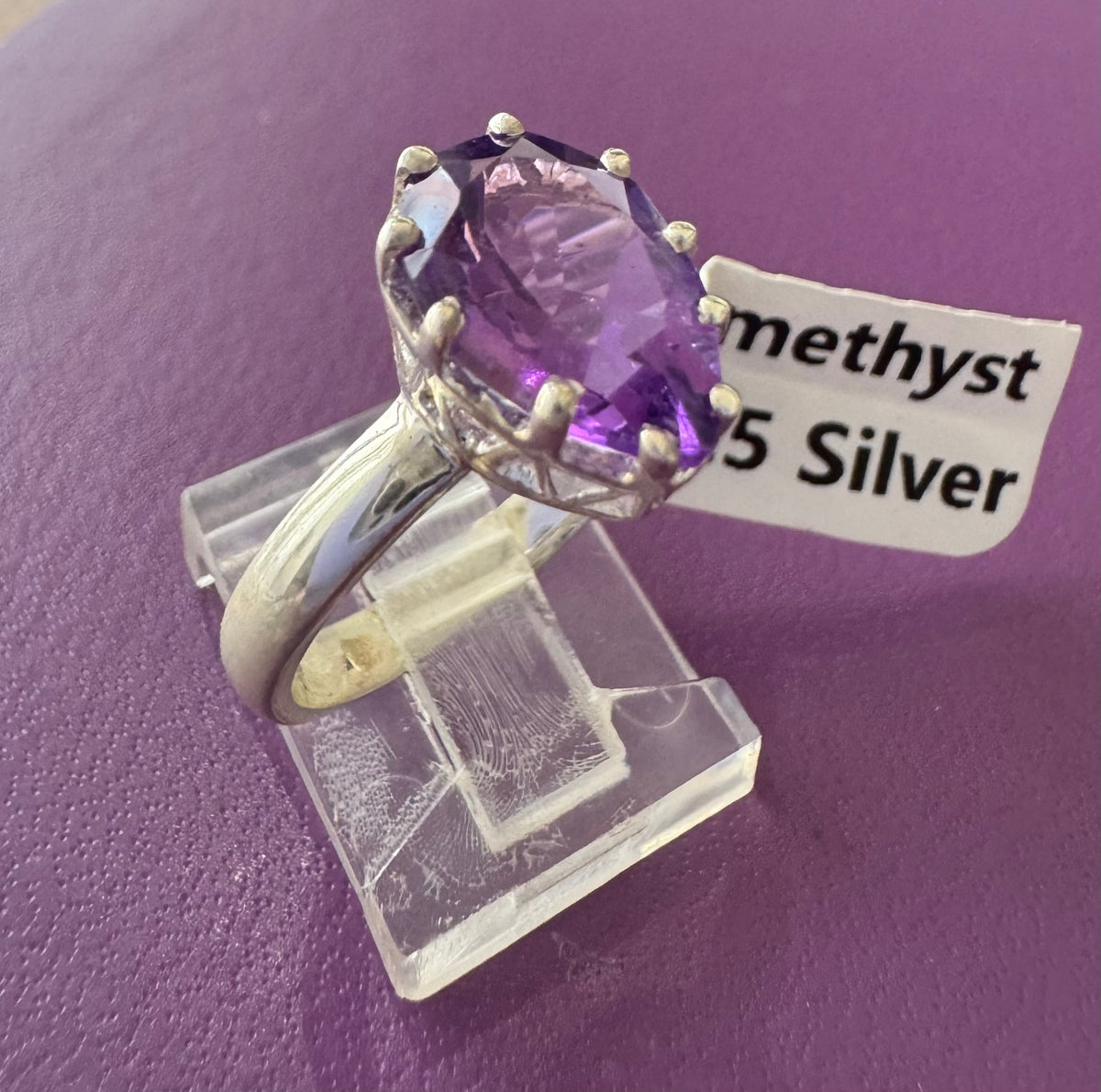 Amethyst .925 Silver Ring Size 8