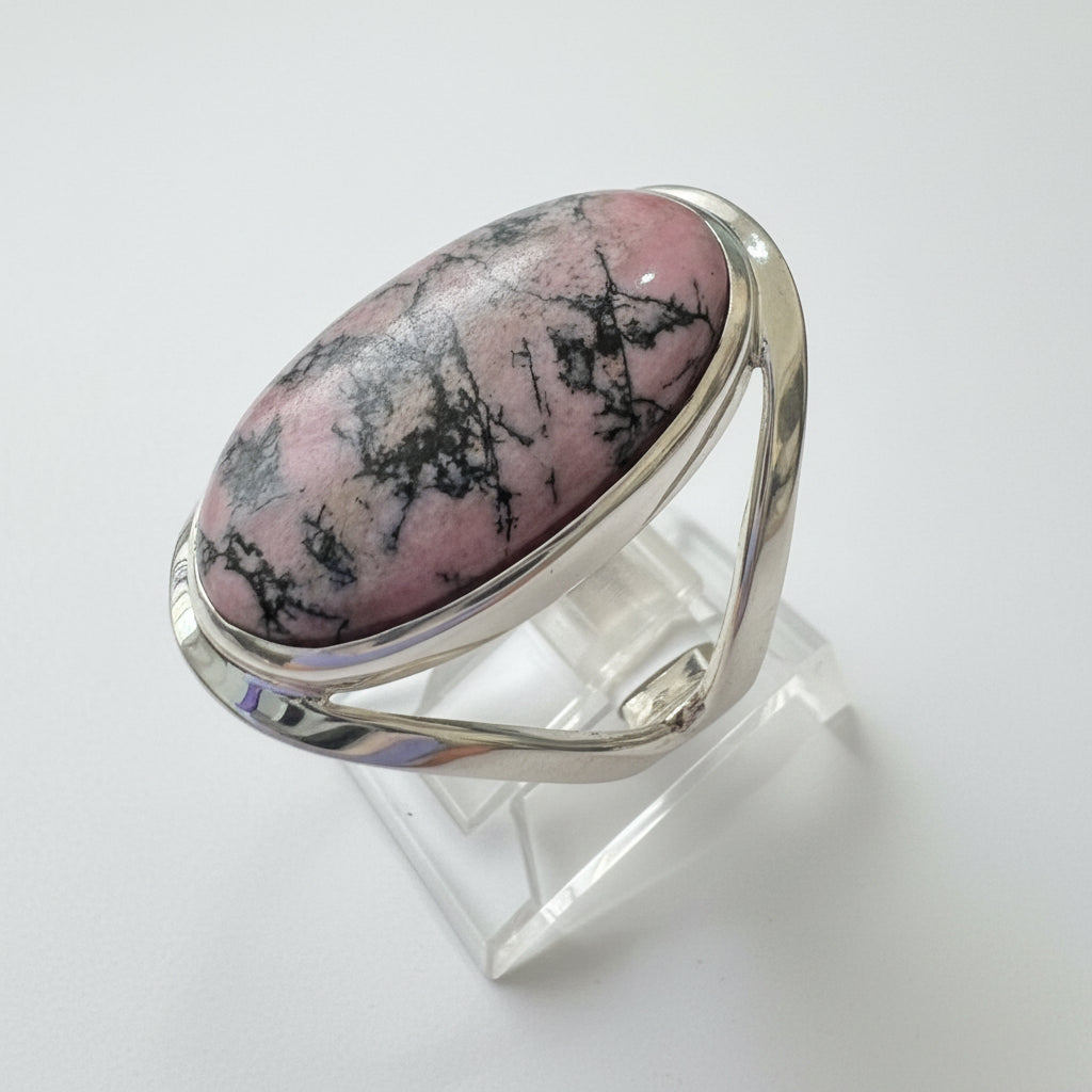 Rhodonite .925 Silver Ring Size 9