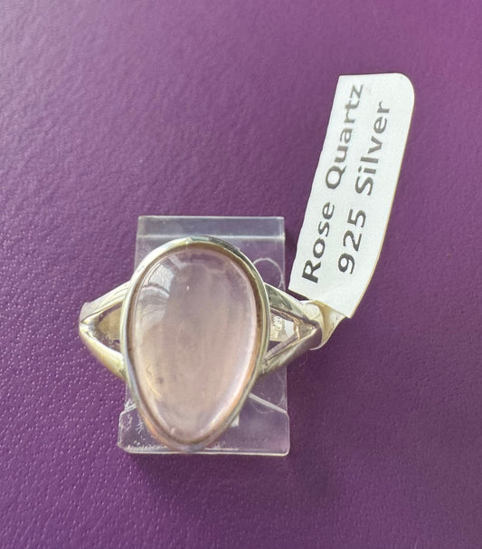 Rose Quartz .925 Silver Ring Size 7