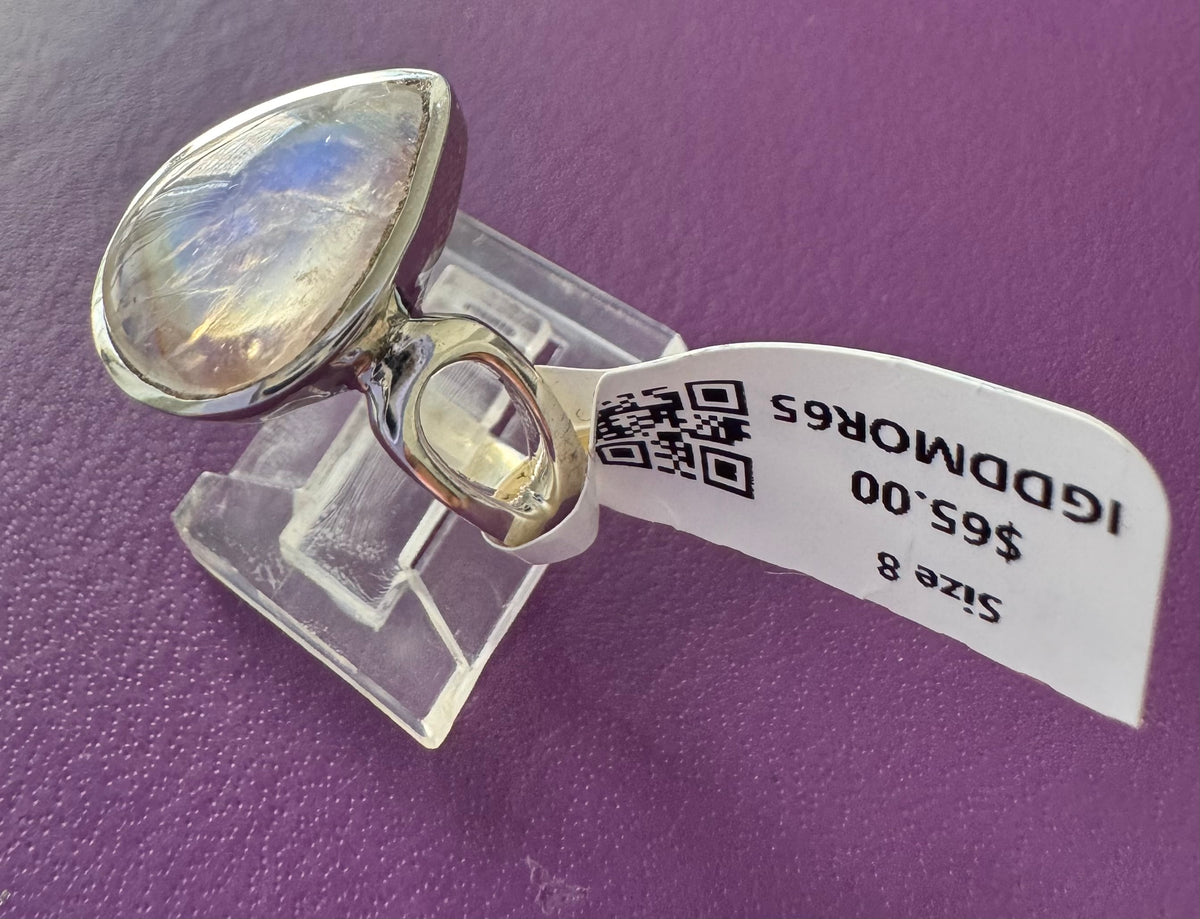 Moonstone .925 Silver Ring Size 8