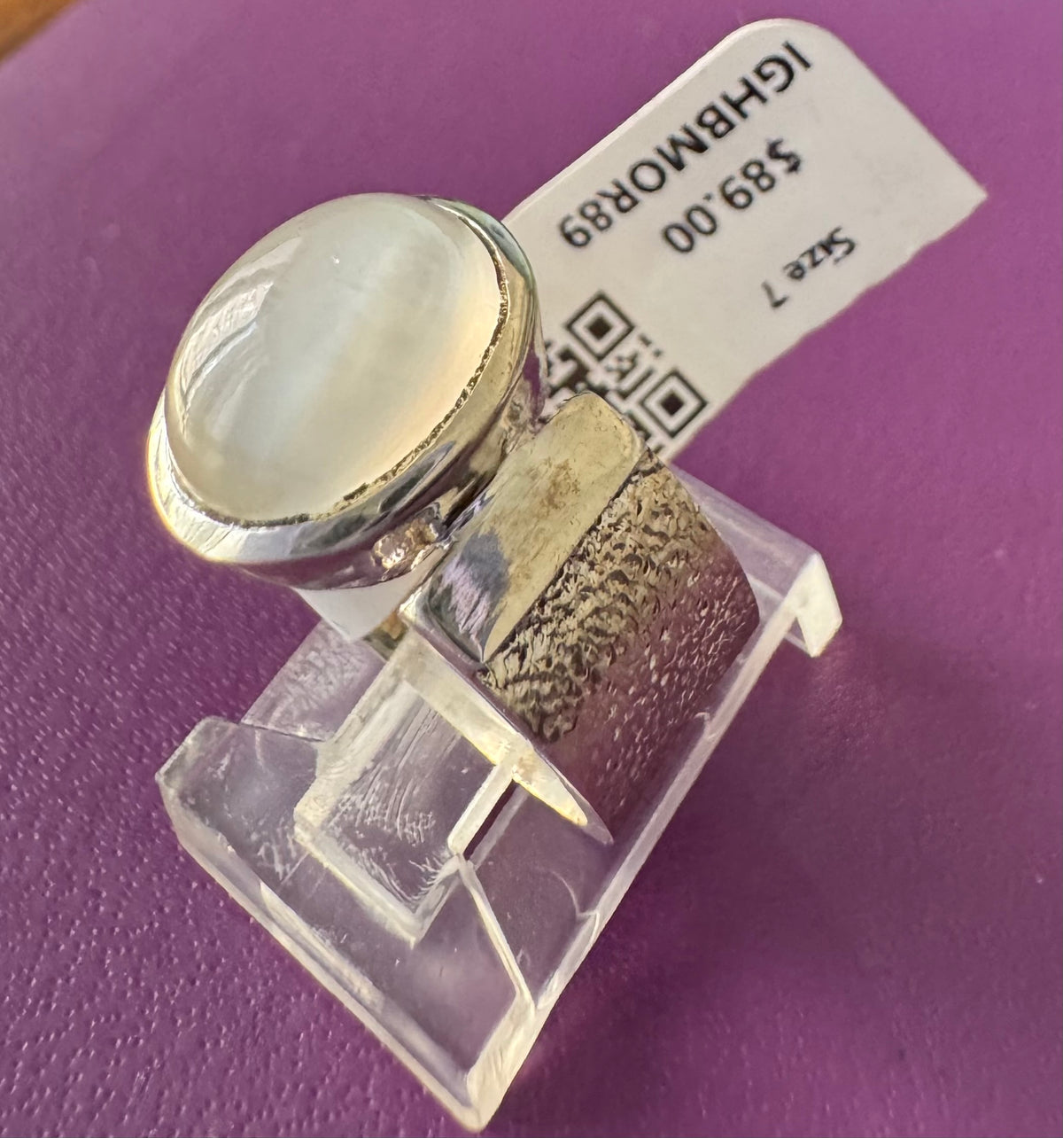 Moonstone .925 Silver Ring Size 7