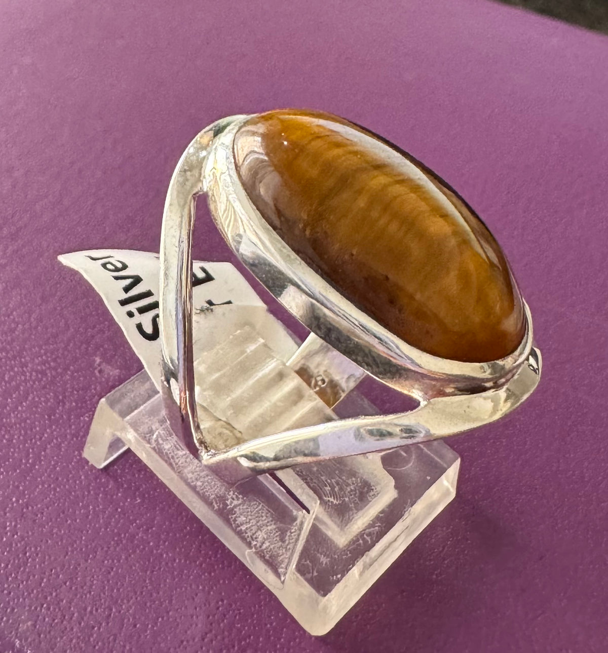 Tiger Eye .925 Silver Ring Size 7