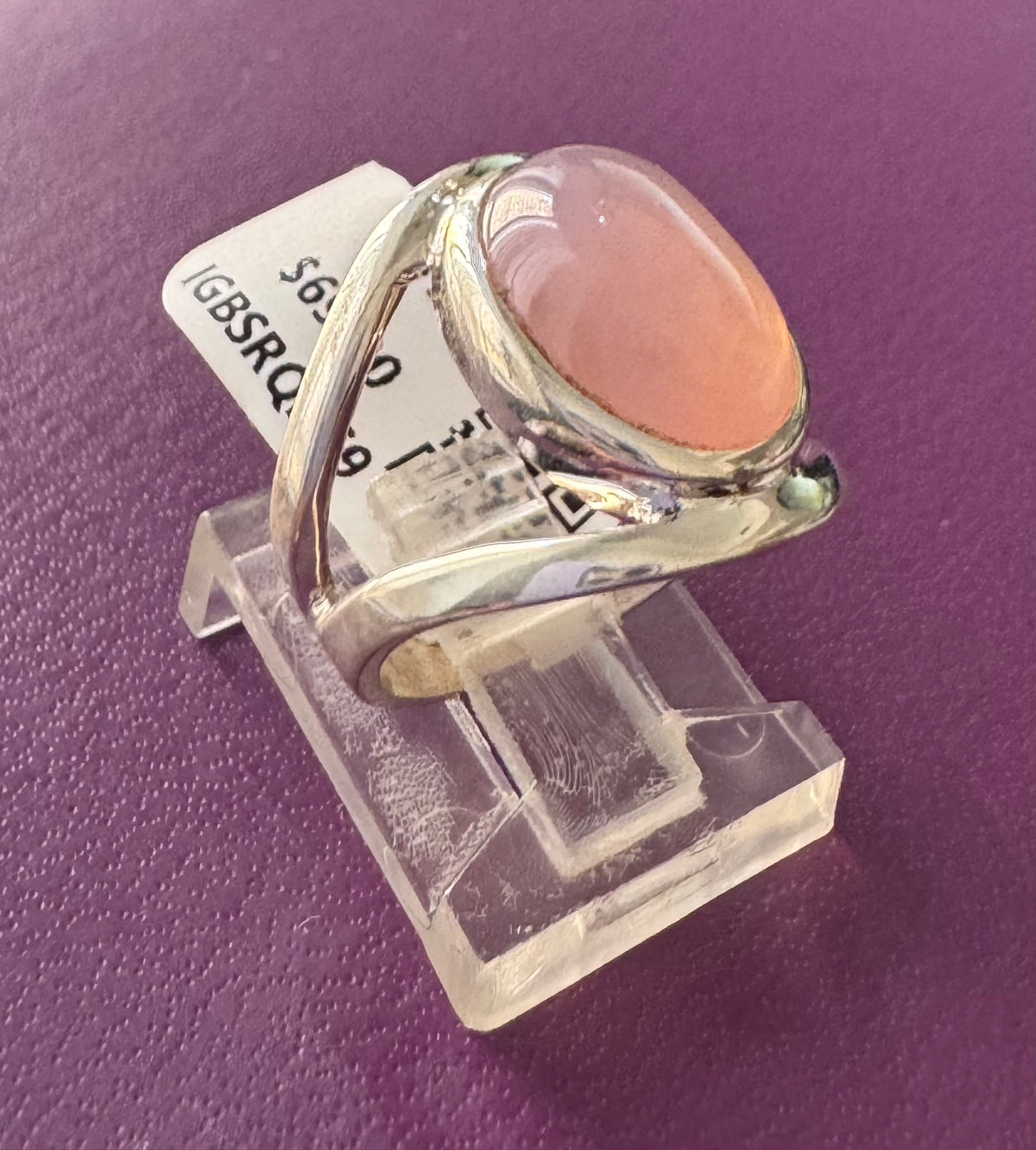 Rose Quartz .925 Silver Ring Size 5
