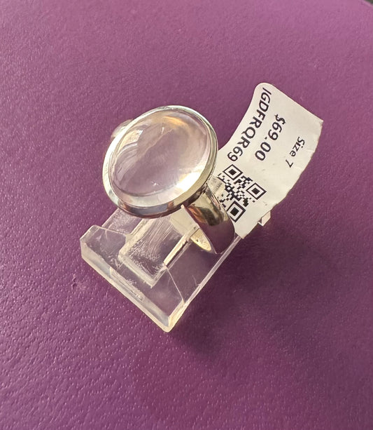 Rose Quartz .925 Silver Ring Size 7